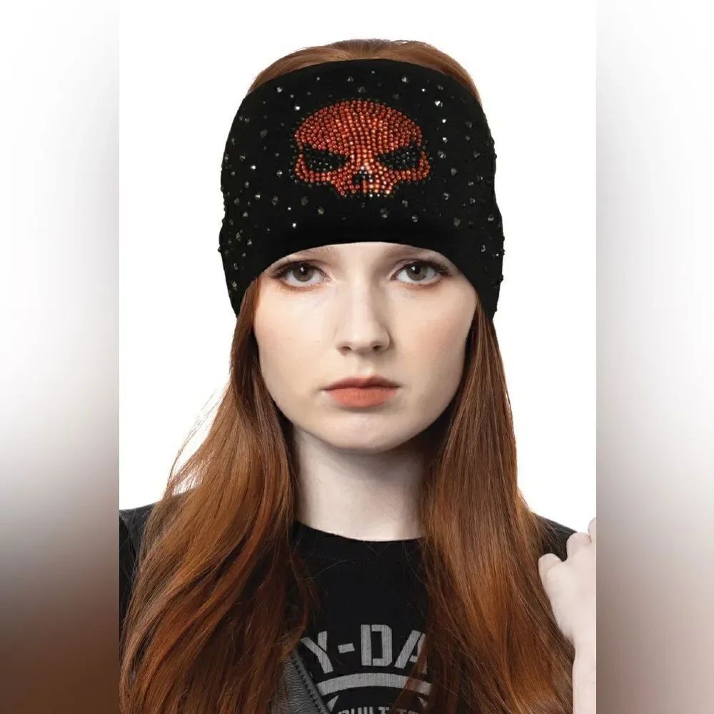Orange Bling Skull EZ Band